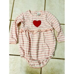 Stitchy Fish Heart Pink Striped Bubble Size 2t Valentine's Day‎